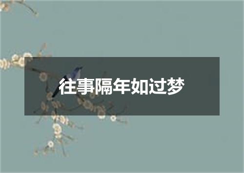 往事隔年如过梦