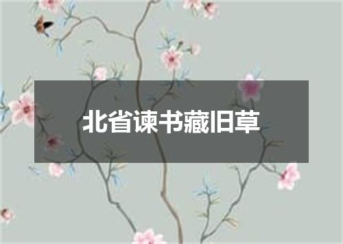 北省谏书藏旧草