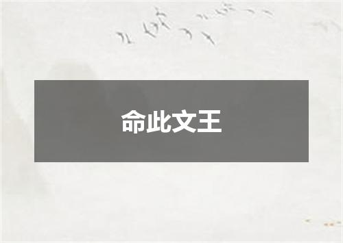 命此文王