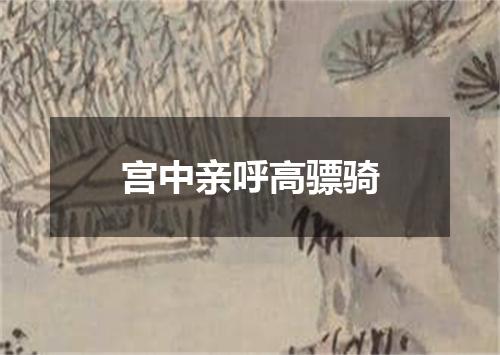 宫中亲呼高骠骑