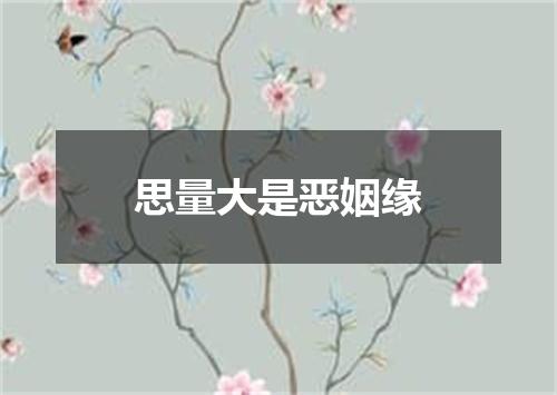 思量大是恶姻缘