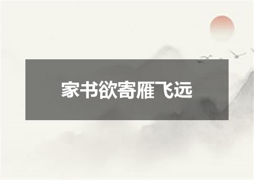 家书欲寄雁飞远