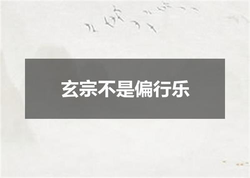 玄宗不是偏行乐