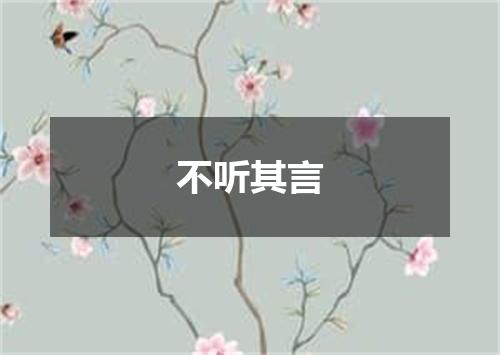 不听其言