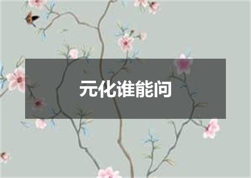 元化谁能问
