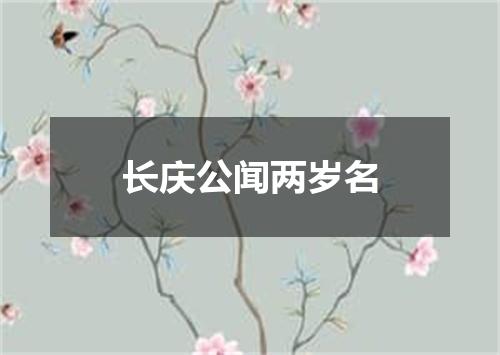 长庆公闻两岁名