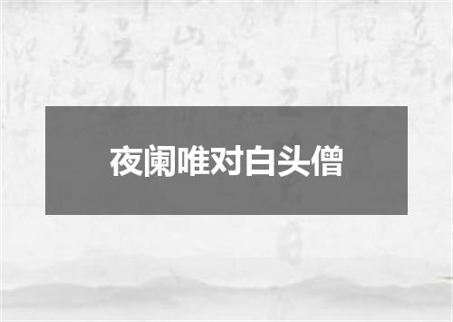 夜阑唯对白头僧