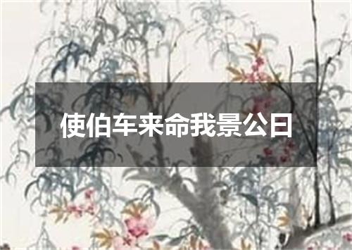 使伯车来命我景公曰