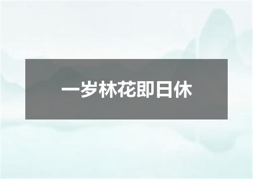 一岁林花即日休