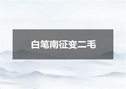 白笔南征变二毛