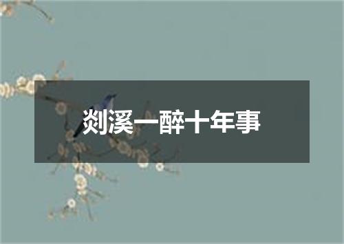 剡溪一醉十年事