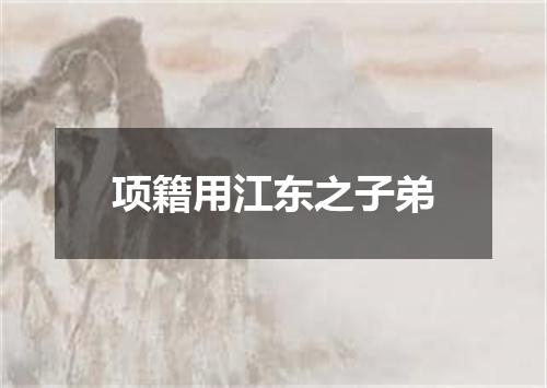 项籍用江东之子弟