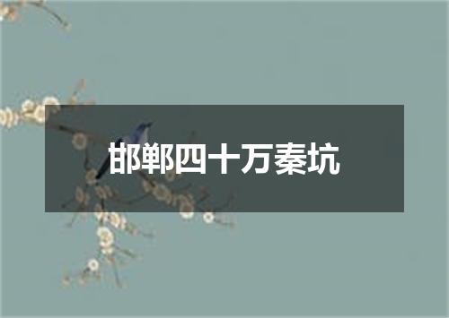 邯郸四十万秦坑