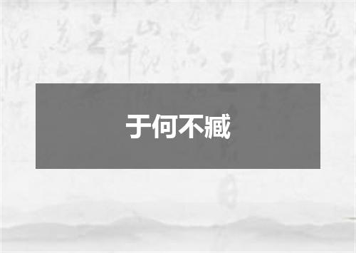 于何不臧