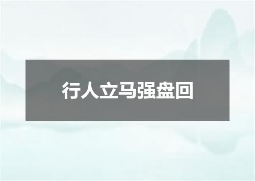 行人立马强盘回