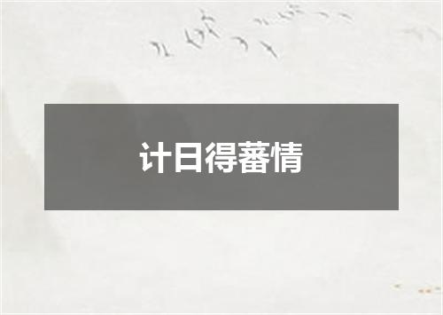 计日得蕃情