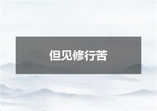 但见修行苦