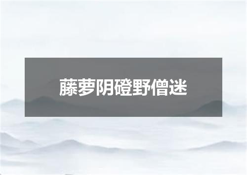 藤萝阴磴野僧迷