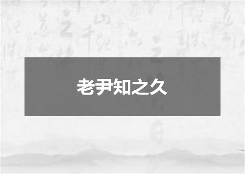 老尹知之久
