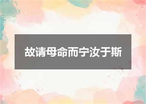 故请母命而宁汝于斯