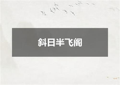 斜日半飞阁