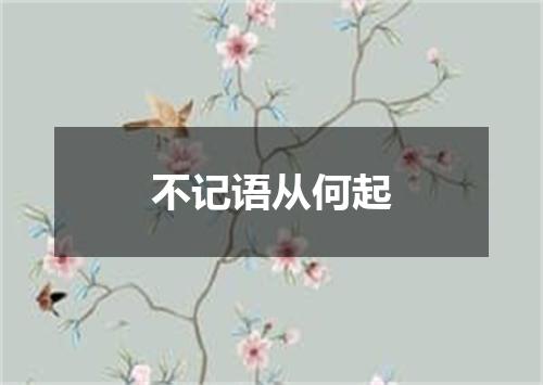 不记语从何起