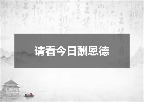请看今日酬恩德