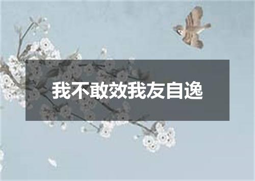 我不敢效我友自逸