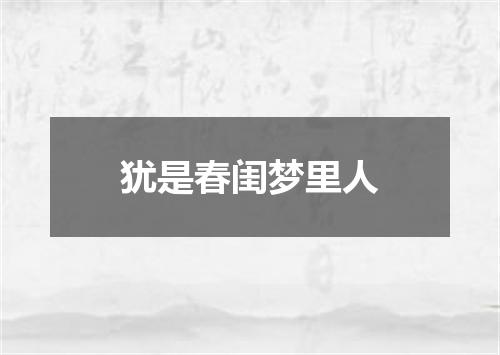 犹是春闺梦里人