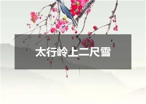 太行岭上二尺雪