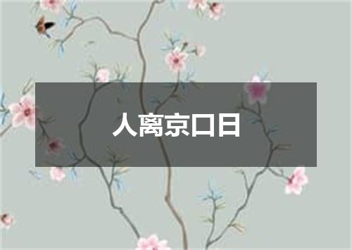 人离京口日