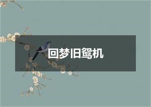 回梦旧鸳机