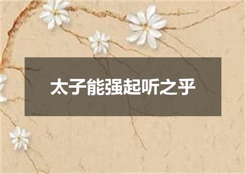 太子能强起听之乎