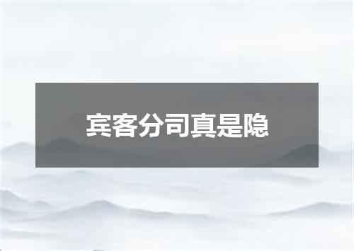 宾客分司真是隐