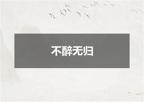 不醉无归