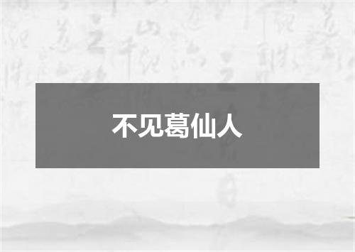 不见葛仙人