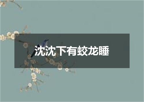 沈沈下有蛟龙睡