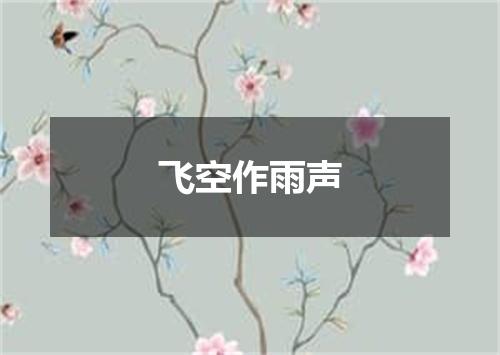 飞空作雨声