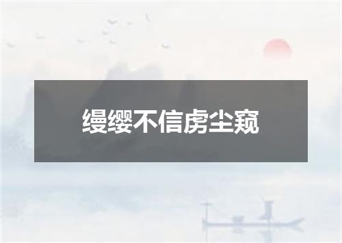 缦缨不信虏尘窥