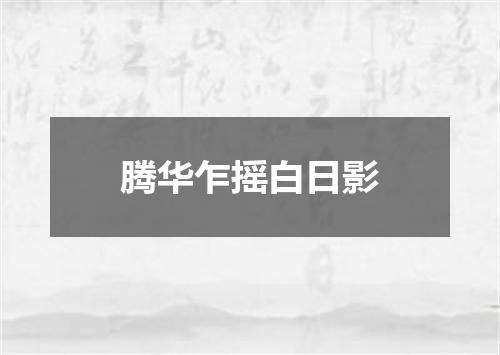 腾华乍摇白日影