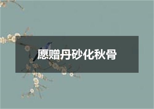 愿赠丹砂化秋骨