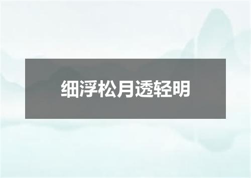 细浮松月透轻明