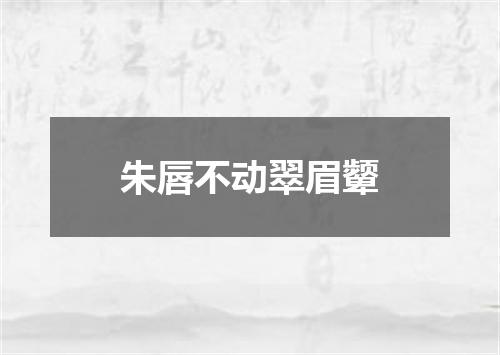 朱唇不动翠眉颦