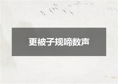 更被子规啼数声
