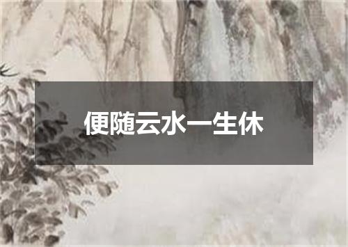 便随云水一生休