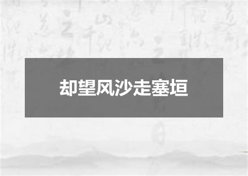 却望风沙走塞垣