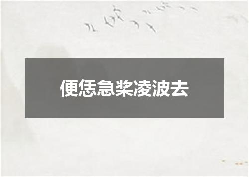 便恁急桨凌波去
