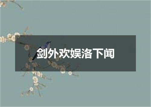 剑外欢娱洛下闻