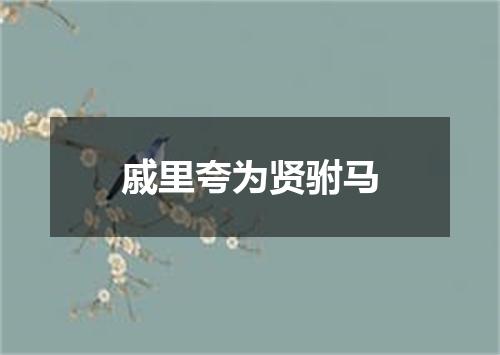 戚里夸为贤驸马