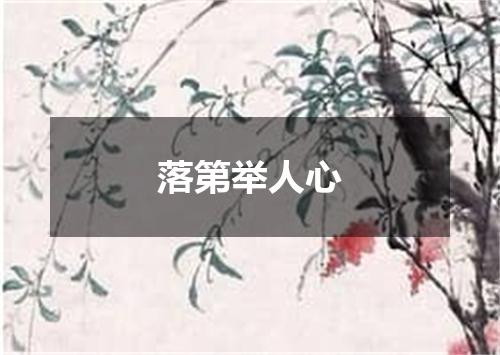 落第举人心